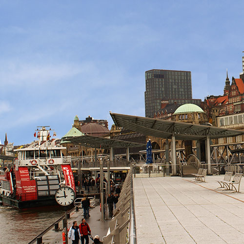 Passeggiata Elba Landungsbrücken Elbtunnel Fischmarkt